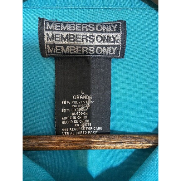 Vintage Members Only Shirt Men's Size‎ Large Green Pullover Single Stitch - Picture 9 of 12